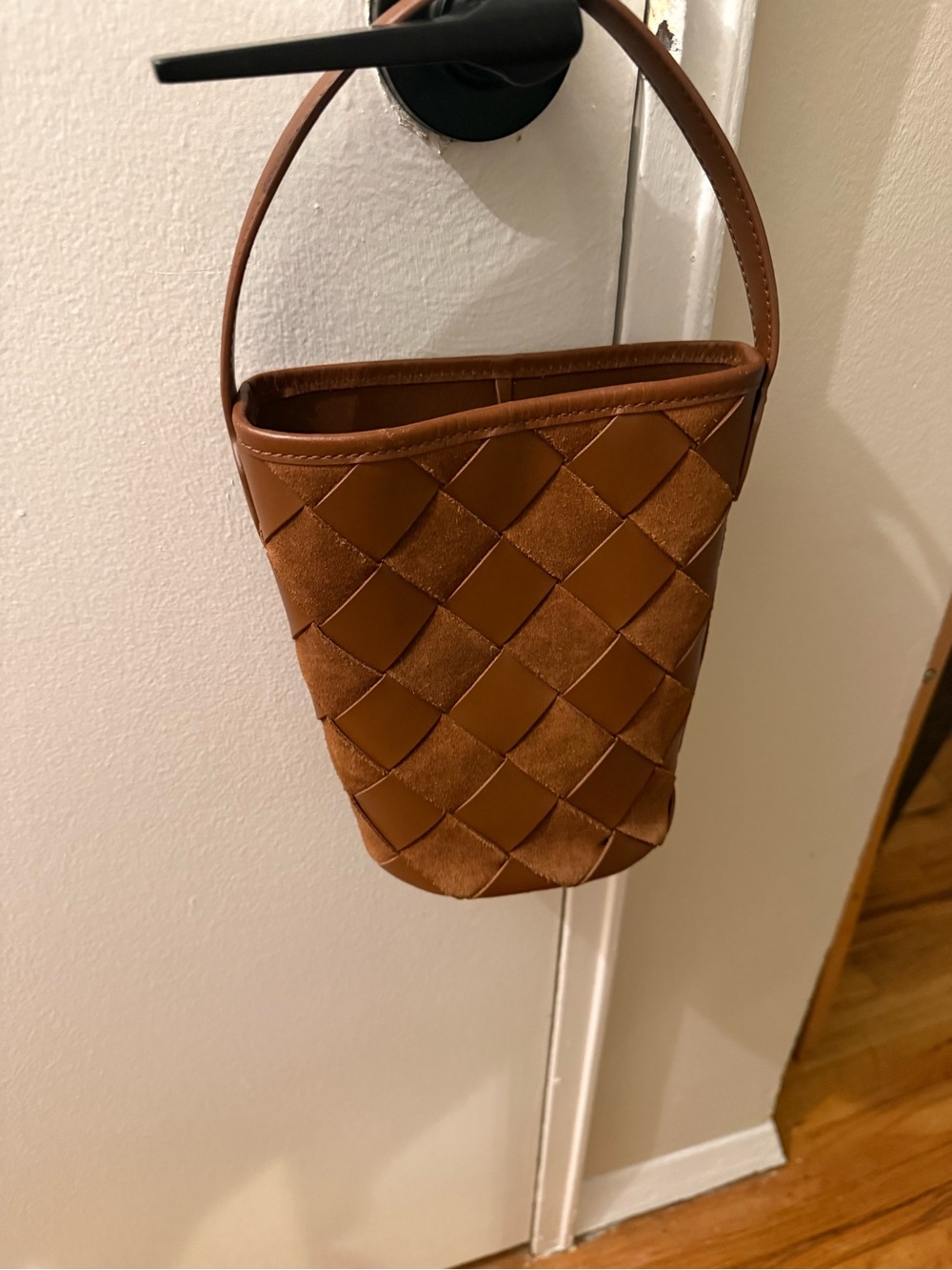 JCrew Brown Woven Bucket Bag - Women's Handbag